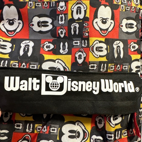 Walt Disney World Parks Authentic Backpack Mickey Mouse Pop Art Faces Red Yellow - Picture 7 of 13